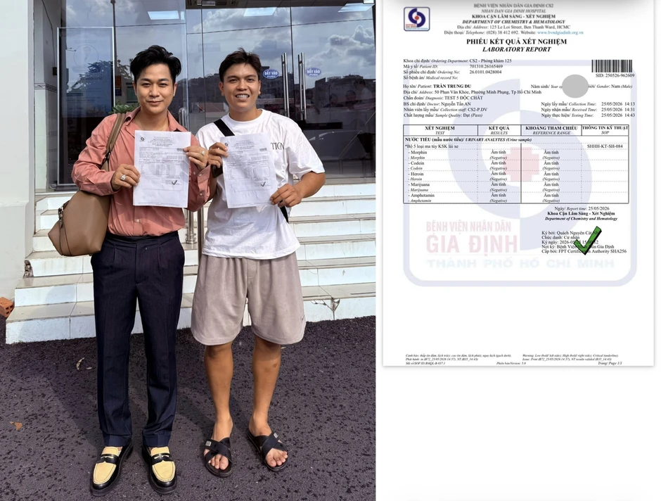 Kết quả xét nghiệm ma túy của ca sĩ Quách Tuấn Du