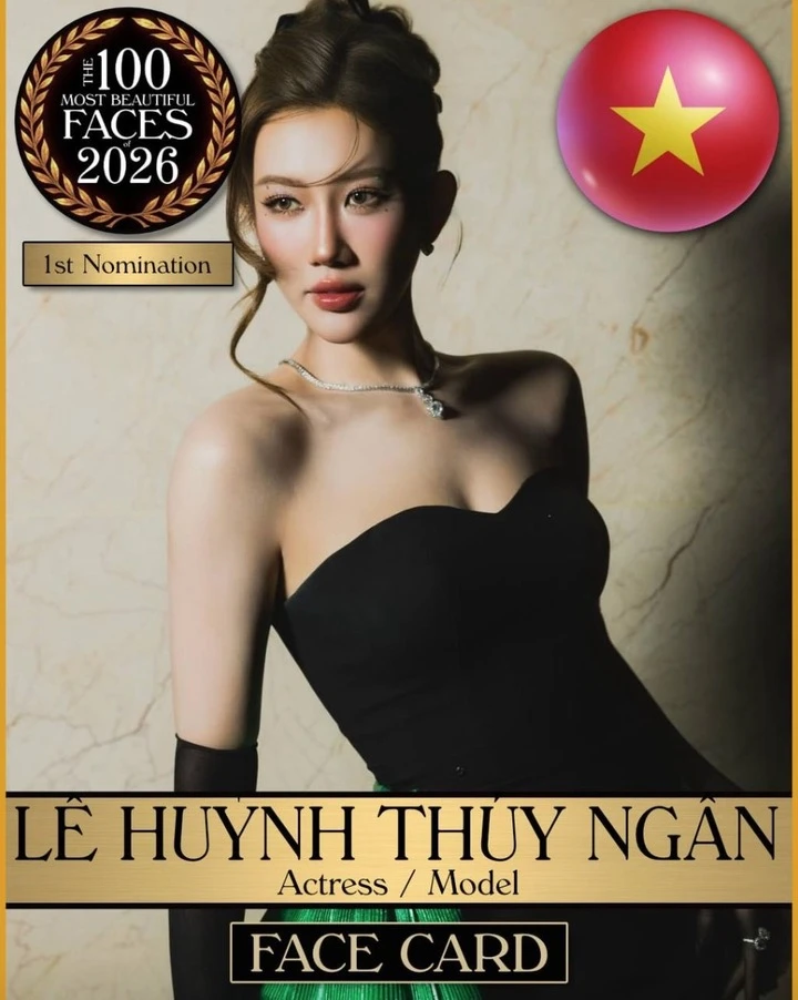 Nữ diễn viên Lê Huỳnh Thúy Ngân được TC Candler đề cử Top 100 gương mặt đẹp thế giới năm 2026