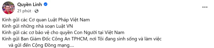 MC Quyền Linh “kêu cứu”, kiến nghị khẩn cấp cơ quan chức năng vì bị bạo lực mạng liên quan đến An Cung Hoàn