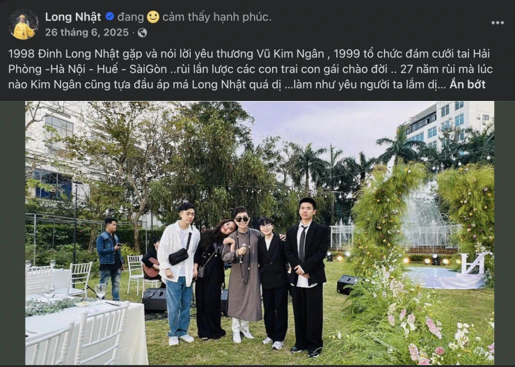 Người vợ 27 năm của Long Nhật lại gây chú ý Người vợ 27 năm của Long Nhật lại gây chú ý