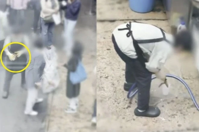 Nhân viên quán ăn lấy lại đá trong thùng rác, rửa 2 lần rồi "tái sử dụng" Nhân viên quán ăn lấy lại đá trong thùng rác, rửa 2 lần rồi "tái sử dụng"