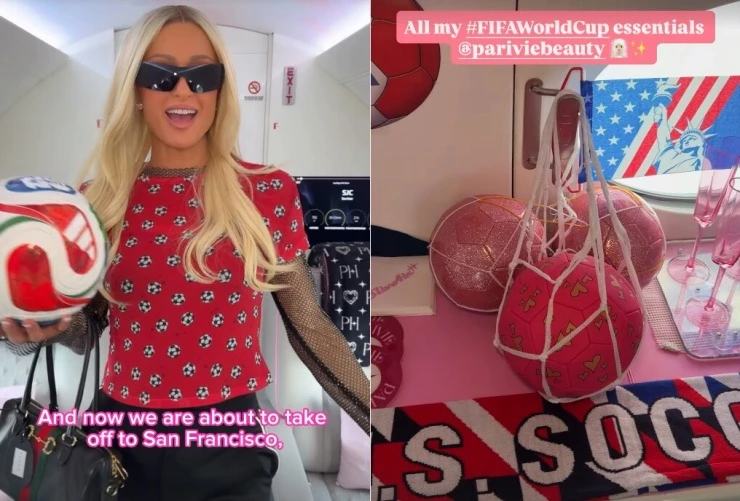 Paris Hilton khoe phi cơ riêng 60 triệu USD ngập tràn không khí World Cup