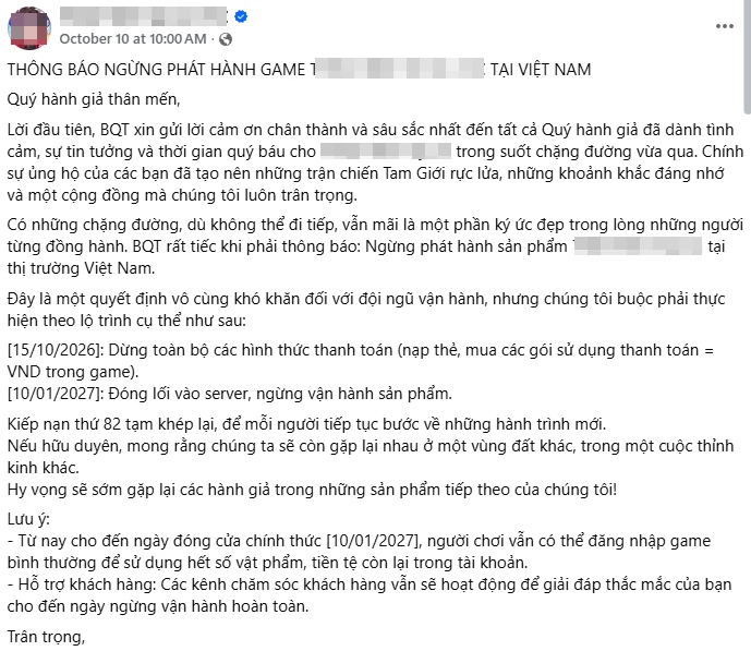 Ra mắt mới được 1 năm, "siêu phẩm" này đã bị NPH V "rút ố.ng th.ở" khiến CĐM thất vọng Ra mắt mới được 1 năm, "siêu phẩm" này đã bị NPH V "rút ố.ng th.ở" khiến CĐM thất vọng
