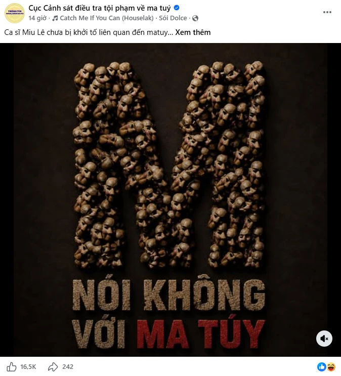 Sản phẩm mới của Sơn Tùng M-TP liên tục lên trang Cục Cảnh sát điều tra về tội phạm ma túy