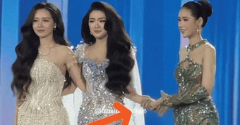 Sáng tỏ khoảnh khắc Á hậu né tay Hoa hậu Phương Oanh ngay trên sân khấu