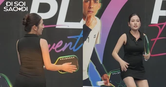 Sao nữ Việt gây tranh cãi vì mang bụng bầu sinh đôi vượt mặt đi đánh pickleball