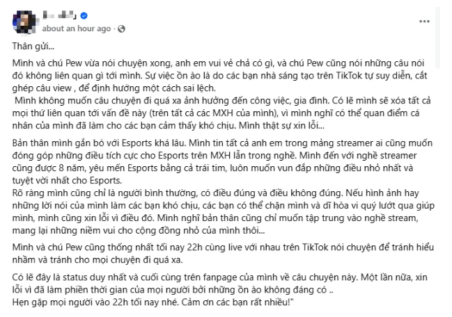 Streamer B.G vẫn nhận mưa phẫn nộ từ CĐM sau bài đăng mới nhất Streamer B.G vẫn nhận mưa phẫn nộ từ CĐM sau bài đăng mới nhất
