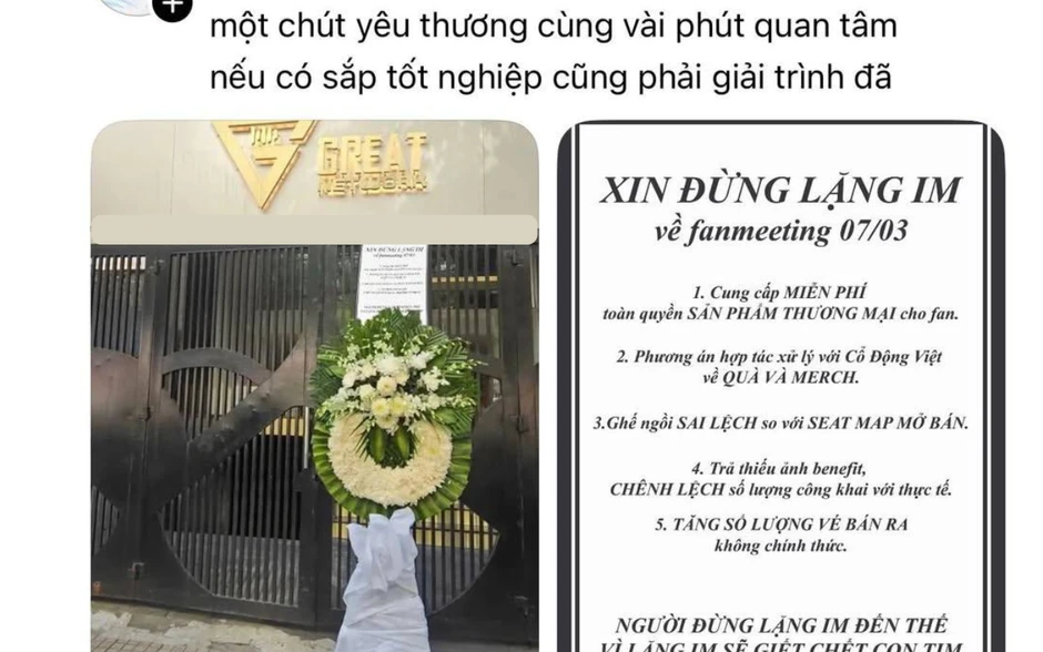 Thông báo nóng của công ty giải trí Việt bị gửi vòng hoa tang Thông báo nóng của công ty giải trí Việt bị gửi vòng hoa tang