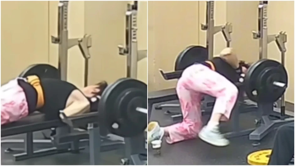 Thót tim khoảnh khắc người đàn ông bị thanh tạ nặng 145kg đè cổ trong lúc tập gym