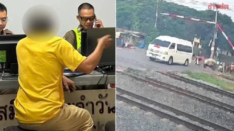 Thót tim nhìn xe đưa đón học sinh vượt rào chắn tàu hỏa: Nhân viên gào thét bất lực