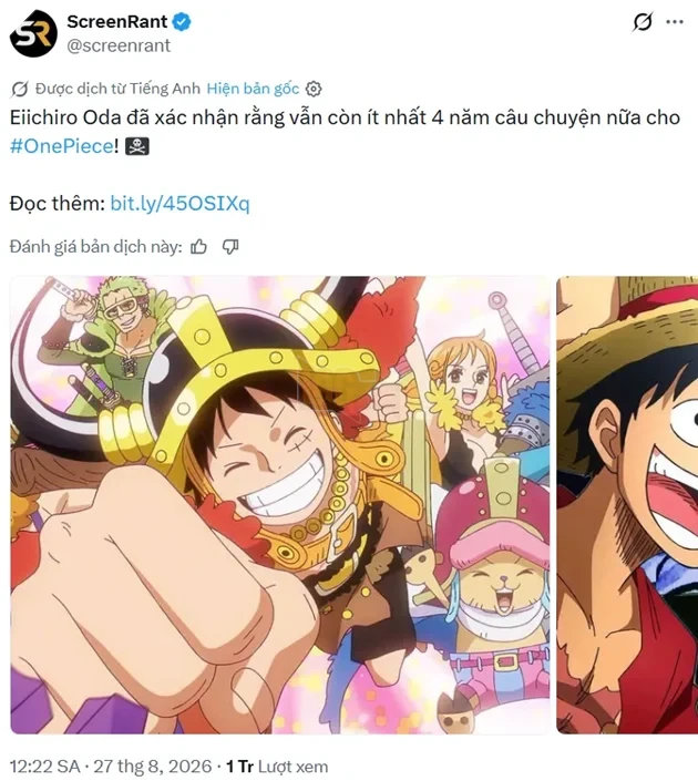 Thực hư thông tin manga "One Piece" sẽ kết thúc trong vòng 4 năm nữa: Lời khẳng định từ Eiichiro Oda hay chỉ là đòn "giật tít"?