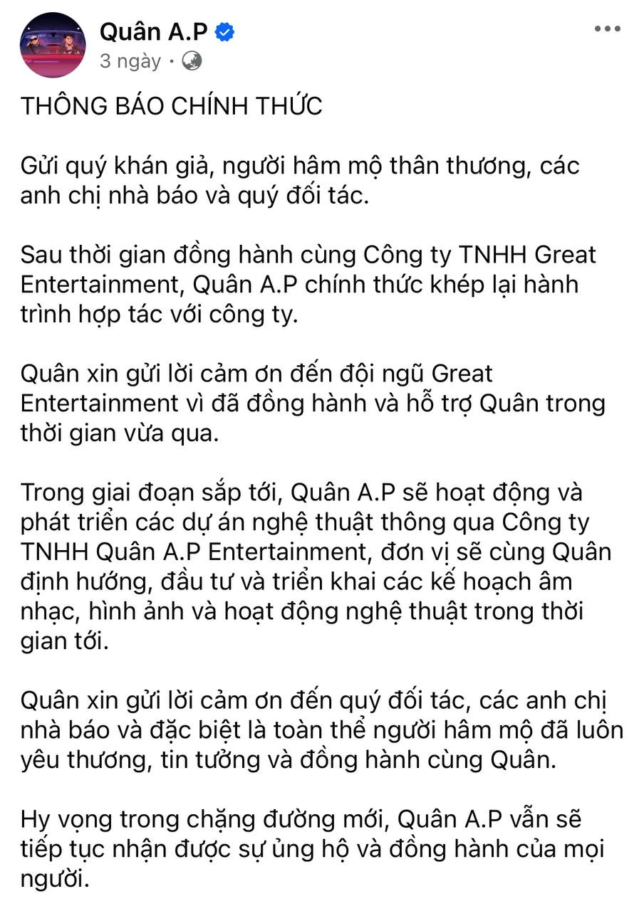 Tình hình hiện tại của Quân A.P