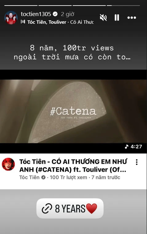 Tóc Tiên tâm trạng, nhắc về kỉ niệm cùng Touliver Tóc Tiên tâm trạng, nhắc về kỉ niệm cùng Touliver