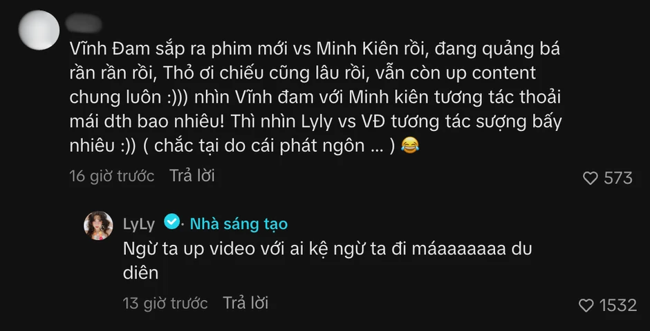 Vĩnh Đam và LyLy cứ sáp lại là vấp chỉ trích Vĩnh Đam và LyLy cứ sáp lại là vấp chỉ trích