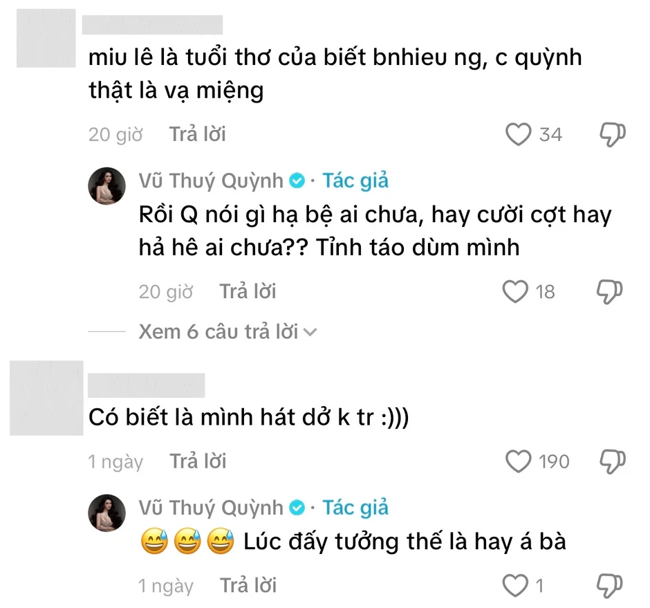 Vũ Thuý Quỳnh lên tiếng sau buổi livestream tranh cãi liên quan Miu Lê, đáp trả luôn thắc mắc về Đức Phạm