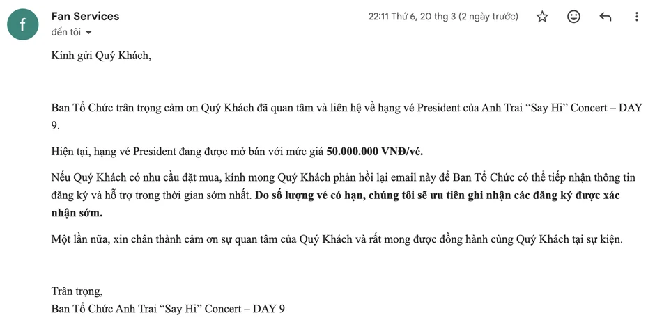 Xôn xao mức giá vé lên tới 50 triệu đồng, concert Anh Trai Say Hi D-9 đang hứa hẹn điều gì?
