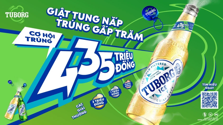 Giật nắp bia Tuborg giữa cuộc vui "phá chuẩn", người phụ nữ ở Huế bất ngờ ẵm trọn giải đặc biệt 435 triệu đồng Giật nắp bia Tuborg giữa cuộc vui "phá chuẩn", người phụ nữ ở Huế bất ngờ ẵm trọn giải đặc biệt 435 triệu đồng