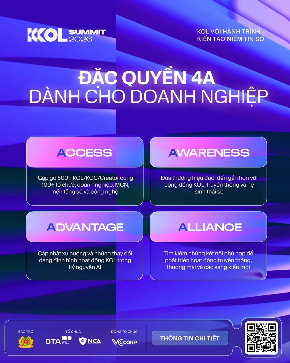 Đếm ngược D2: Đặc quyền doanh nghiệp khi tham gia KOL Summit 2026