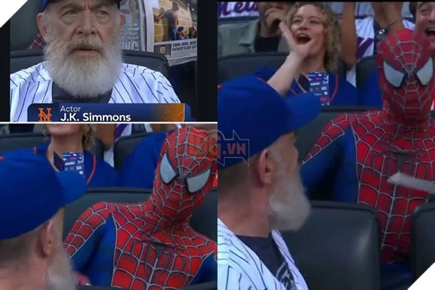 Diễn Viên J.K. Simmons Gây Sốt Với Phản Ứng Khi Bất Ngờ Gặp Spider-Man Tại Sân Bóng Chày