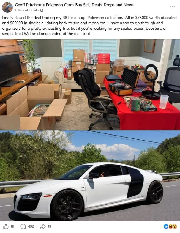 Đổi siêu xe Audi R8 lấy... một mớ thẻ bài: Thương vụ "ngược đời" khiến cộng đồng Pokemon ngỡ ngàng