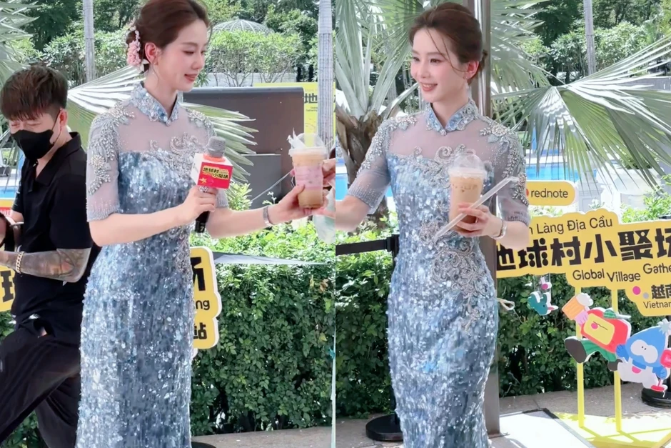 Lưu Thi Thi đang ở Hà Nội, rạng rỡ bất chấp nắng nóng kỷ lục