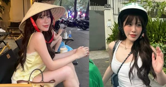 Nữ thần trượt băng nổi tiếng ngồi Grab, dạo phố ở Việt Nam đăng ảnh khắp nơi