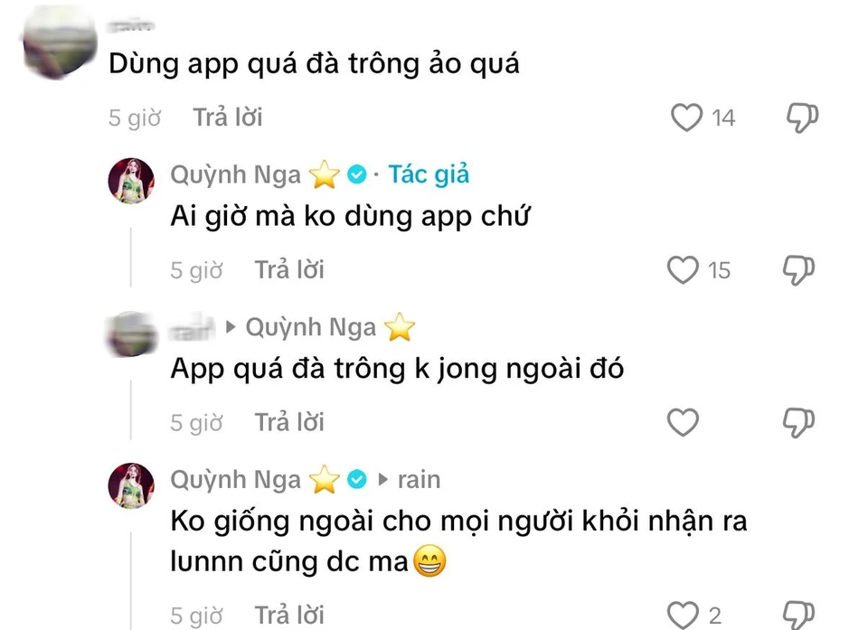 Quỳnh Nga nói thẳng khi bị chê dùng app quá đà, mặt lạ không thể nhận ra