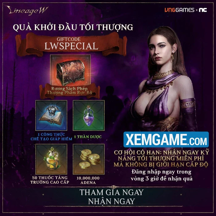 “Chốt” tuần đầu ra mắt thành công, Lineage W tặng gói quà khủng cho toàn bộ game thủ