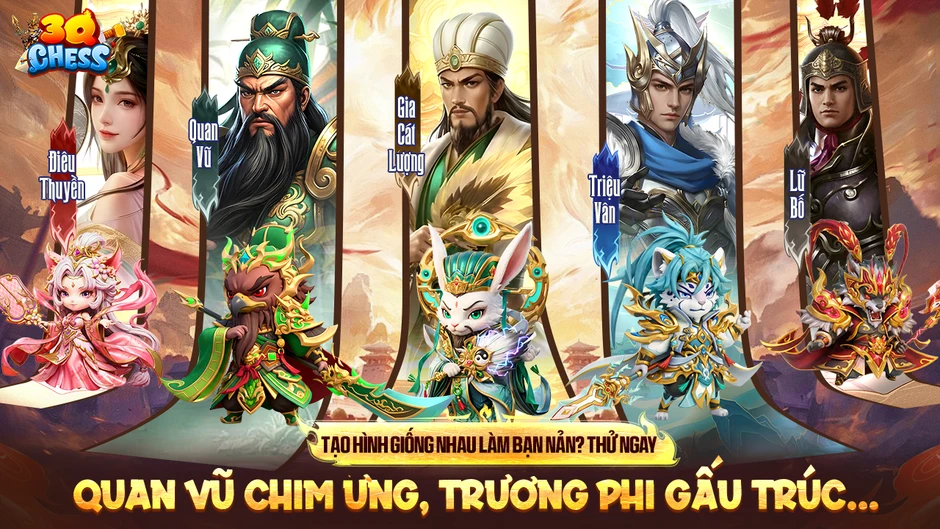 3Q Chess: Kỳ Thủ Tam Quốc – Danh Tướng Tái Sinh Thành Thần Thú 3Q Chess: Kỳ Thủ Tam Quốc – Danh Tướng Tái Sinh Thành Thần Thú