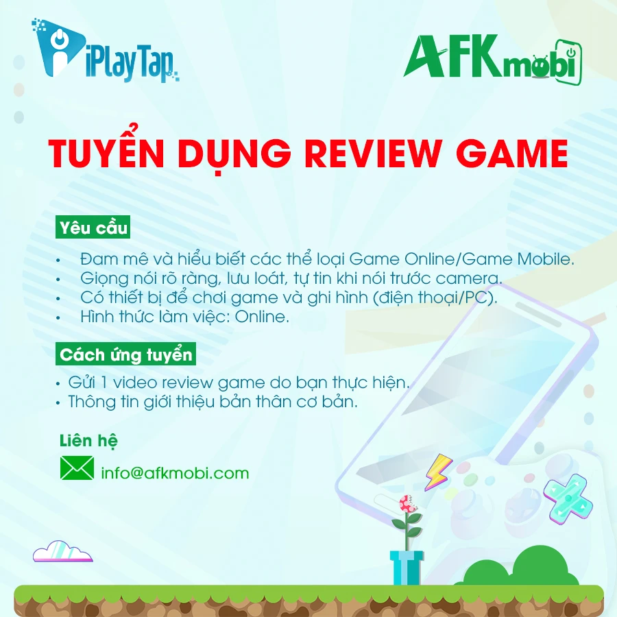 AFKMobi Tuyển dụng Cộng tác viên Review Video Game Mobile – Tin Tức Game Mobile và H5 chất lượng