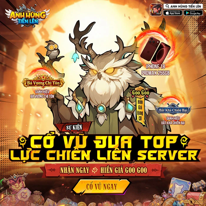 Anh Hùng Tiến Lên chính thức ra mắt 9/9, chơi game đua Top nhận ngay iPhone 18 Pro Max cực hot