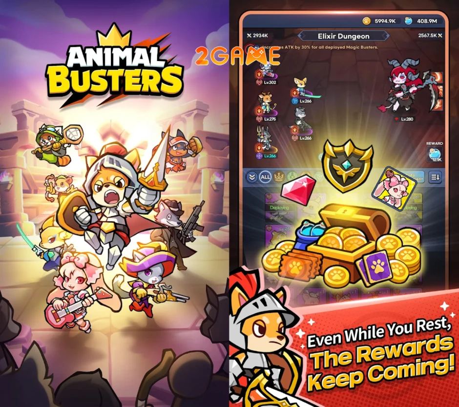 Animal Busters: Idle RPG - Phiêu lưu giải trí cùng các sinh vật siêu đáng yêu