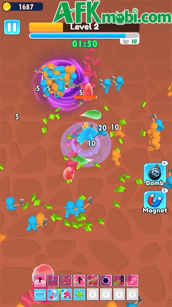Blob Heroes game hành động sinh tồn roguelike đơn giản