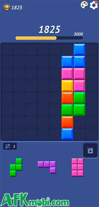 Blocky Blast Puzzle game giải đố sắp xếp các khối thành đầy hàng