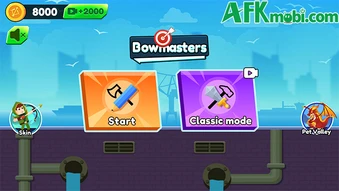 Bowmasters - Canh lực và điều chỉnh góc độ để bắn hạ bọn kẻ thù