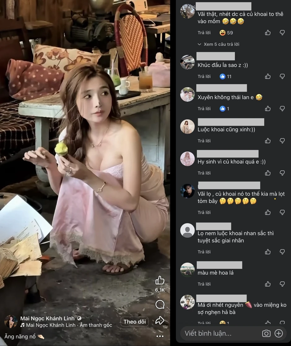 Chỉ ngồi ăn khoai, hot girl cũng nhận được cơn mưa lời khen có cánh
