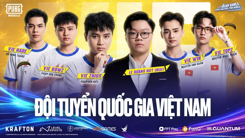 Đội tuyển Quốc gia Việt Nam bộ môn PUBG Mobile giành suất tham dự Asian Games 2026
