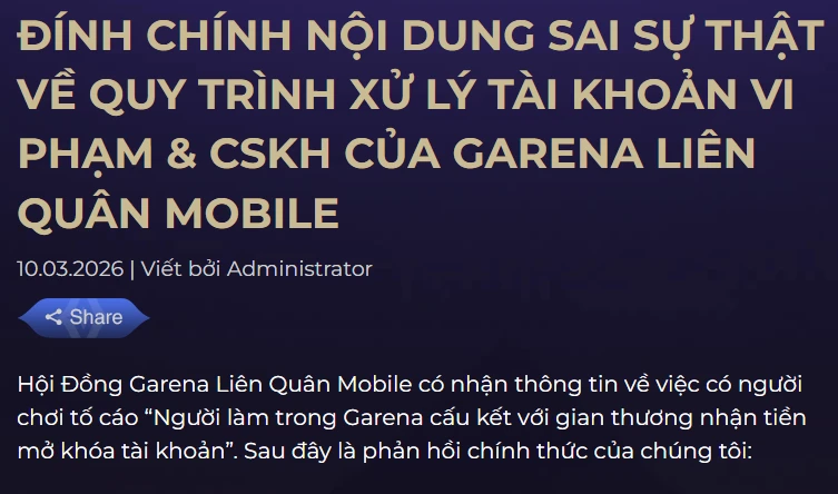 Drama Liên Quân gây sốc, cộng đồng phản ứng mạnh | Tin tức Liên Quân cập nhật mới nhất Drama Liên Quân gây sốc, cộng đồng phản ứng mạnh | Tin tức Liên Quân cập nhật mới nhất
