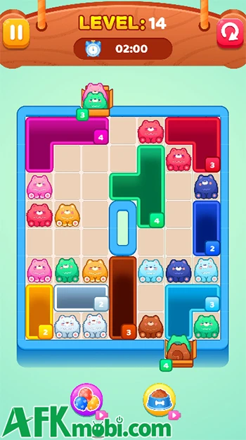 Drop The Cat game giải đố gom hết mèo cùng màu vào hố