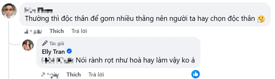 Elly Trần phản hồi trước bình luận ác ý một cách sắc bén