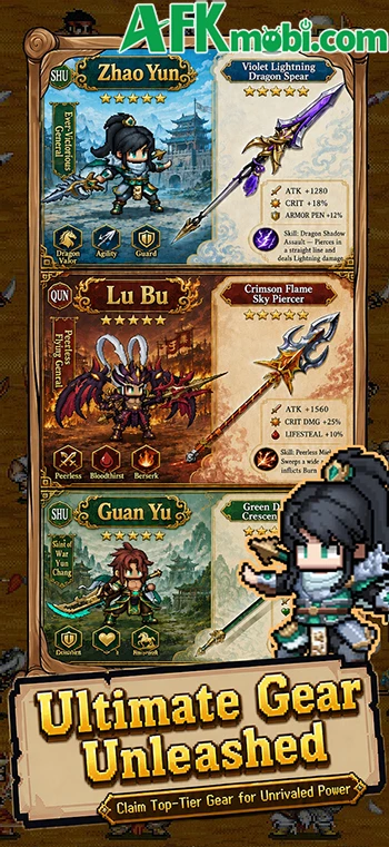 EZ PZ: Byte Heroes game idle thẻ tướng lấy đề tài Tam Quốc