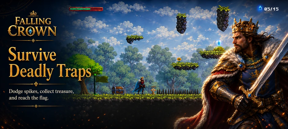 Falling Crown - Game đi cảnh 2D "Old-School" gọi mời những tín đồ đam mê thử thách Falling Crown - Game đi cảnh 2D "Old-School" gọi mời những tín đồ đam mê thử thách