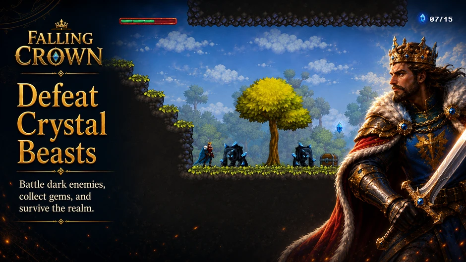 Falling Crown - Game đi cảnh 2D "Old-School" gọi mời những tín đồ đam mê thử thách Falling Crown - Game đi cảnh 2D "Old-School" gọi mời những tín đồ đam mê thử thách