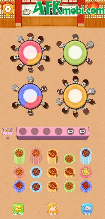 Food Sort Puzzle - Nhấn chọn món để bày lên bàn của thực khách