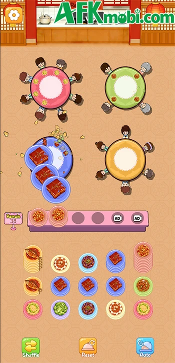 Food Sort Puzzle - Nhấn chọn món để bày lên bàn của thực khách