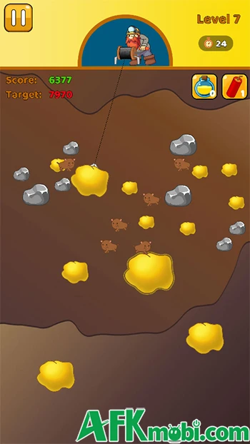 Gold Miner Classic cho người chơi làm một thợ mỏ đào vàng