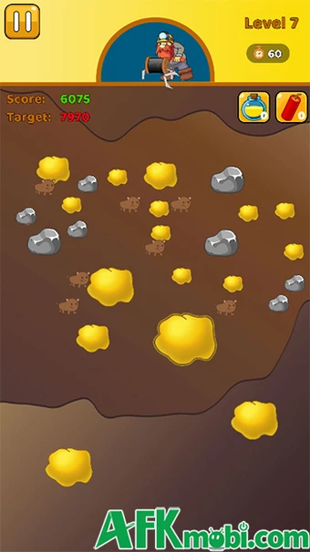 Gold Miner Classic cho người chơi làm một thợ mỏ đào vàng