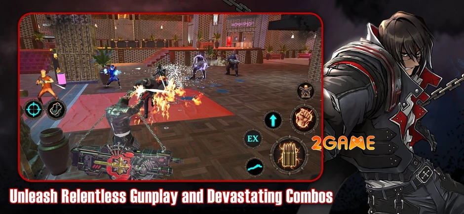 Gungrave G.O.R.E. UEE Mobile biến điện thoại thành sân khấu cuồng loạn