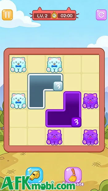 Meow Block: Color Collect - Di chuyển những khối hố để gom mèo