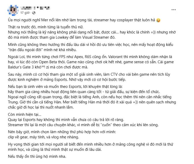 Mercury Nguyen trải lòng về quãng thời gian hoạt động Esports, khẳng định một điều khiến fan "băn khoăn"